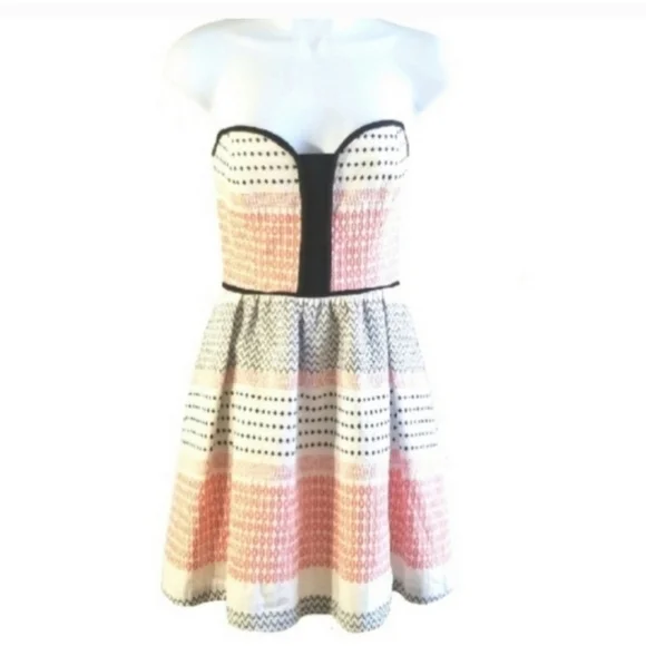 Ella Moss Dress Quilted Strapless with Pockets Pink Size M - Picture 6 of 11